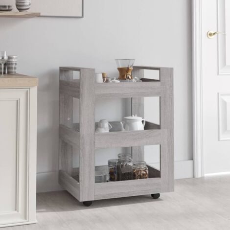 vidaXL Küchenwagen Grau Sonoma 60x45x80 cm Holzwerkstoff