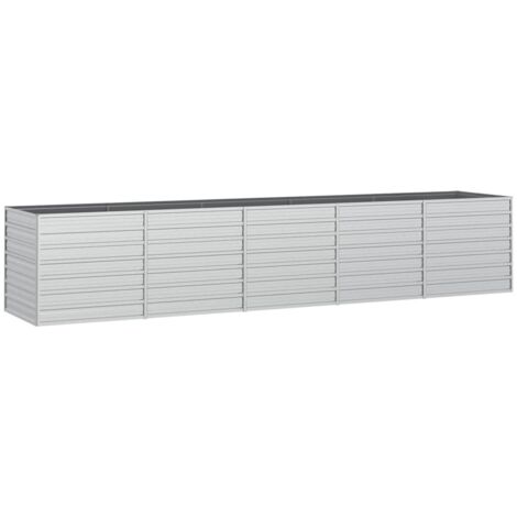 Hochbeet 400x80x77 cm Galvanisiertes Stahl Silber