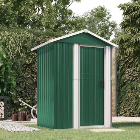 vidaXL Gartenhaus Grün 126x97,5x177 cm Verzinkter Stahl