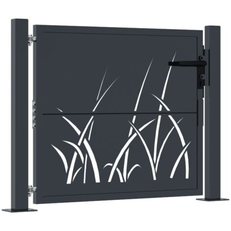 Anthrazit Gartenportal 105x80 cm Stahl Grasdesign