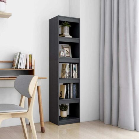 vidaXL Book Cabinet/Room Divider Grey 40x30x167,5 cm Solid Wood Pine