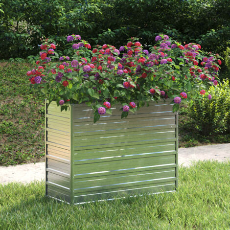 vidaXL Hochbeet 100x40x77 cm Galvanisierte Stahl Silber