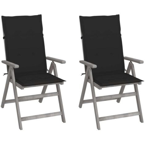 Gartenliegestühle Set von 2 mit Kissen Akazienholz
