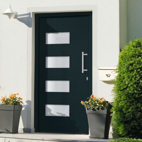 Haustür Aluminium und PVC Anthrazit 110x210 cm vidaXL