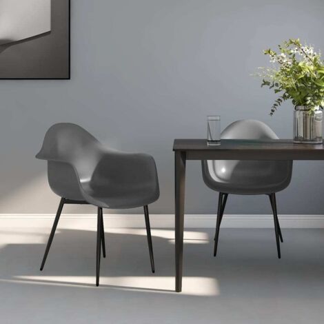 vidaXL Esszimmerstühle Set von 2 Grau PP