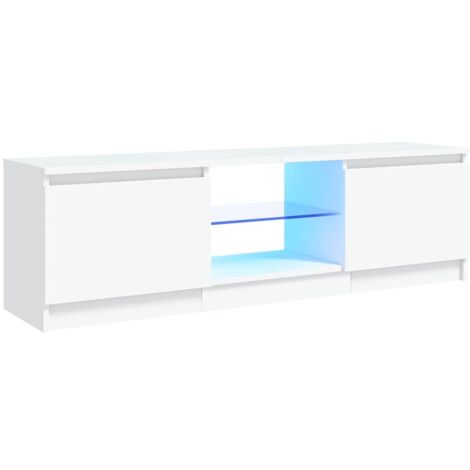 vidaXL TV-Möbel mit LED-Beleuchtung Weiß 120x30x35,5 cm