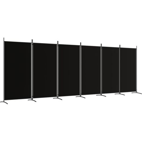 vidaXL 6-Panel Room Divider Black 520x180 cm Fabric