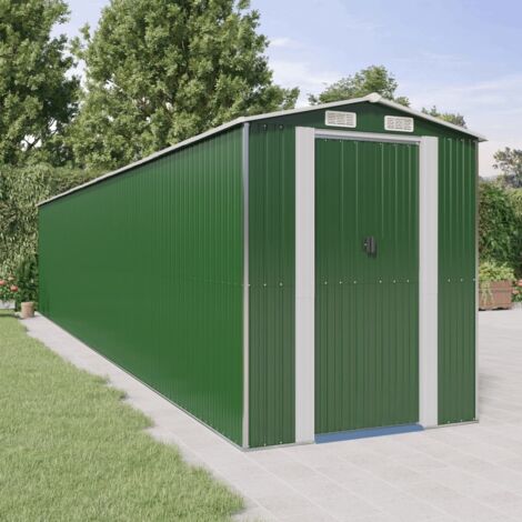 vidaXL Gartenhaus Grün 192x1021x223 cm Verzinkter Stahl