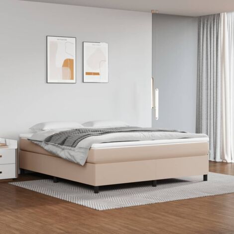 vidaXL Lattenrostbett mit Matratze Cappuccino 160x200 cm (1/5)