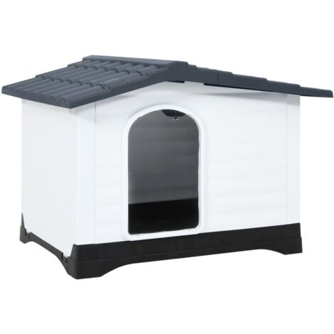 Hundehütte Grau 90,5 x 68 x 66 cm Polypropylen vidaXL