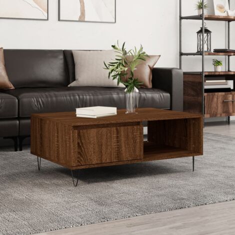 Couchtisch aus braunem Eichenholz 90x60x35 cm ausSpanplatten