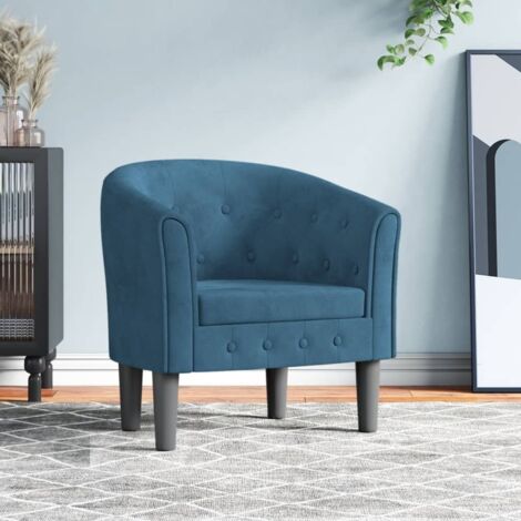 vidaXL Sessel Blau-Velours