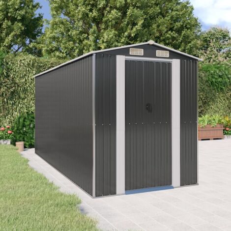 Gartenhaus Anthrazit 192x440x223 cm Galvanisiertes Stahl