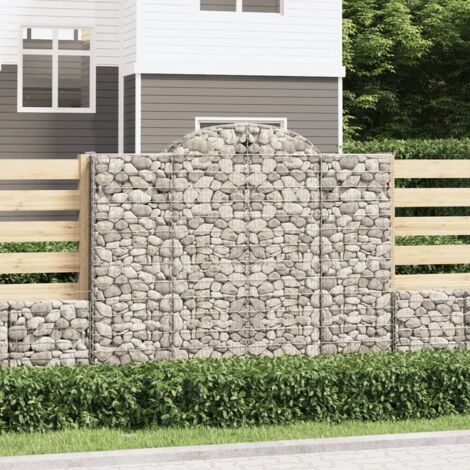 Gabion-Körbe gebogen 6 Stk 200x50x160/180 cm Verzinkter Stahl