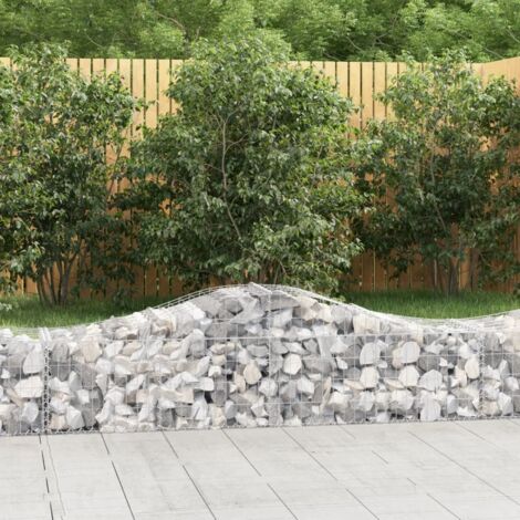 vidaXL Gabion-Wagenbogen 3 Stück 200x50x40/60 cm verzinkter Stahl