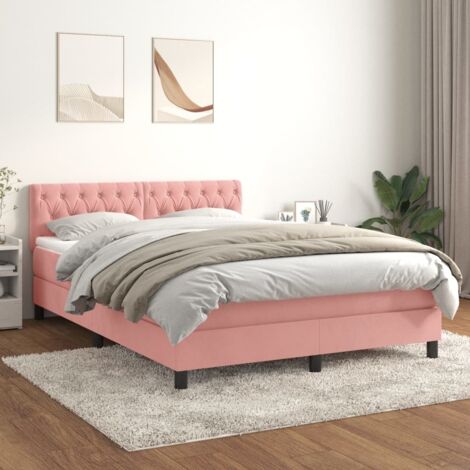 Lattenrostbett mit Matratze Rose 140x190 cm Velours