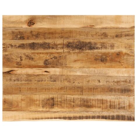 Tischplatte 90x80x3,8 cm mit lebendigem Rand aus massivem Mangoholz
