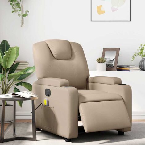 Elektrischer verstellbarer Massagesessel Cappuccino Kunstleder