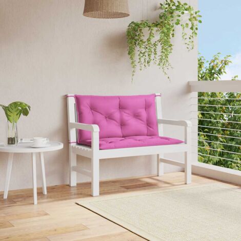Gartenbankkissen Set von 2 Rosa 100x50x7 cm Stoff