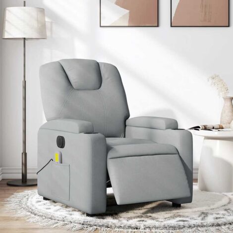 vidaXL Elektrischer Relaxsessel grau mit Massagefunktion