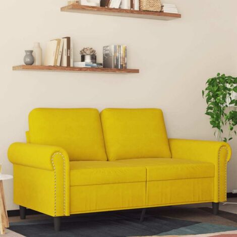 vidaXL 2-Sitzer Sofa Gelb 120 cm Samt