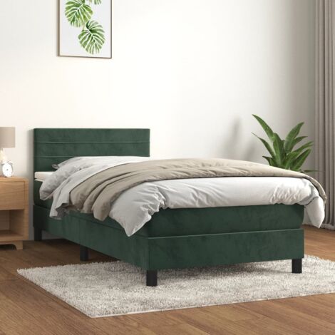 Boxspringbett mit Matratze Dunkelgrün 90x190 cm Samt vidaXL