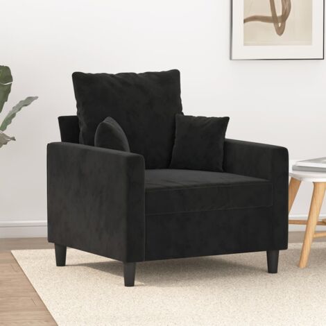 Schwarzer Sessel 60 cm Samt