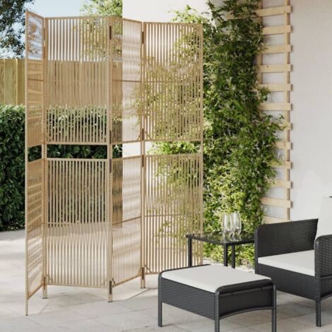 vidaXL Trennwand 4 Paneele beige aus geflochtenem Material
