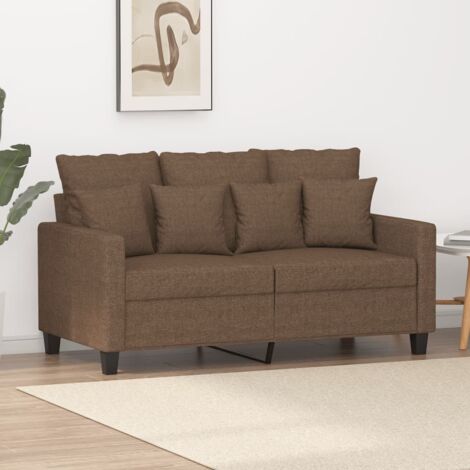 2-Sitzer Sofa Braun 120 cm Stoff