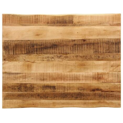 Tischplatte mit lebendigem Rand 90x80x3,8 cm aus rohem Mangoholz
