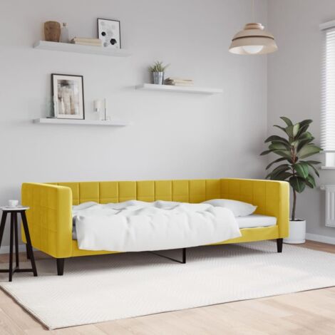 vidaXL Tagesbett Gelb 90x200 cm Velours