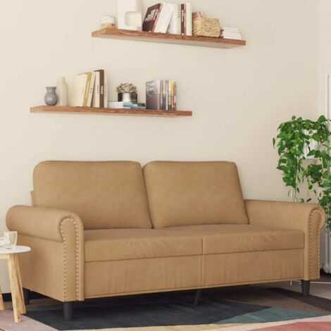 2-Sitzer Sofa Braun 140 cm Samt