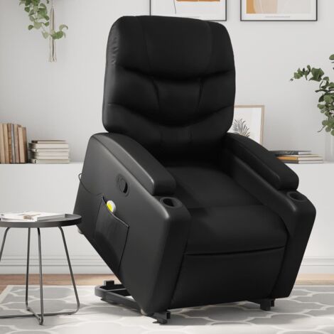 Massage-Schaukelstuhl Schwarz Kunstleder
