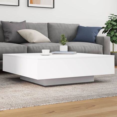 Couchtisch mit weißen LED-Lichtern 100x100x31 cm