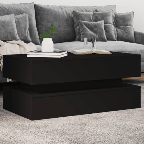 Couchtisch mit LED-Leuchten Schwarz 90x50x40 cm vidaXL