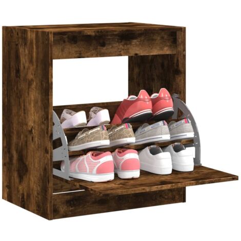 Schuhschrank Eiche Rauch 60x42x69 cm aus Spanplatte