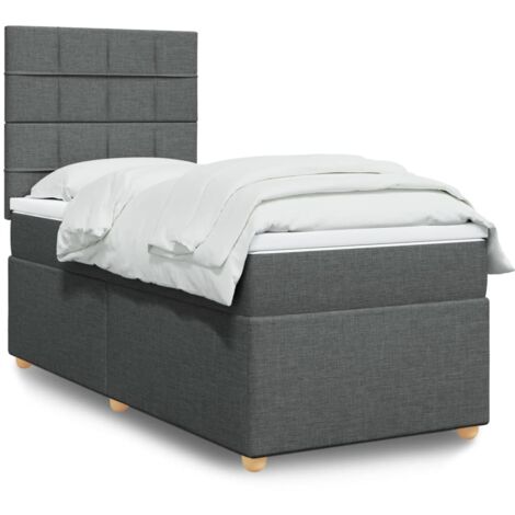 Lattenrost und Matratze Grau Dunkel 90x190 cm Stoff