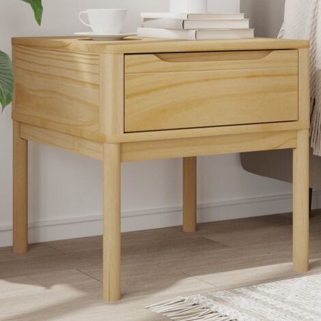 vidaXL Nachttisch FLORO braun gewachst 55x55x54 cm aus massivem Kiefernholz