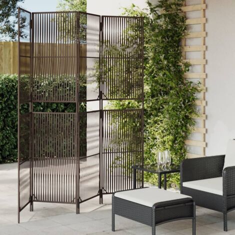 vidaXL Raumteiler mit 4 Paneelen aus braunem Geflecht