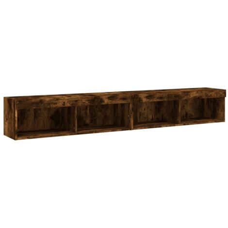 vidaXL TV-Schränke mit LED-Leuchten 2 Stk. Räuchereiche 100x30x30 cm