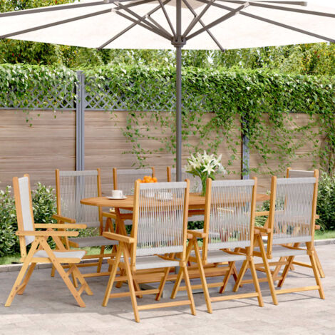Gartenstuhl Verstellbar 8 Stk. Grau Massivholz Akazie vidaXL