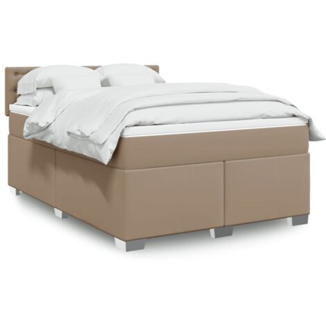 Boxspringbett Matratze Cappuccino-Braun 140x190cm Kunstleder vidaXL