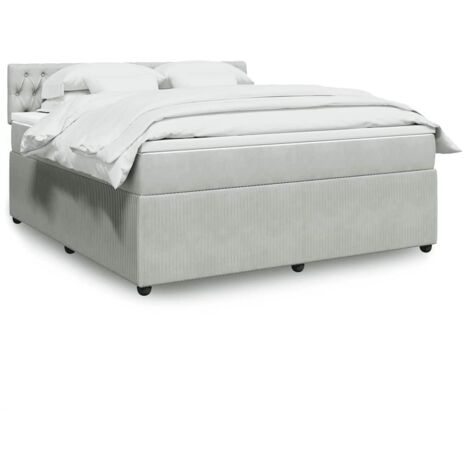 Lattenrost-Bettgestell und Matratze Grau 180x200cm Velours