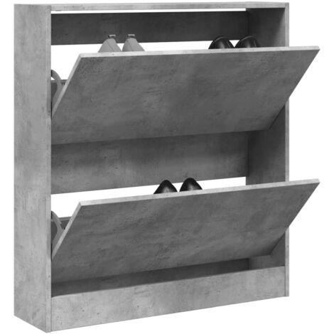 vidaXL Schuhschrank grau Beton 80x21x87,5 cm aus Spanplatte