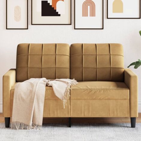 vidaXL 2-Sitzer Sofa Braun 120 cm Velours