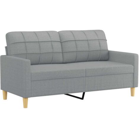 2-Sitzer-Sofa Hellgrau 140 cm Stoff vidaXL