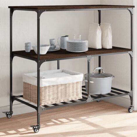 vidaXL Küchenwagen Eiche Braun 100x50x95 cm