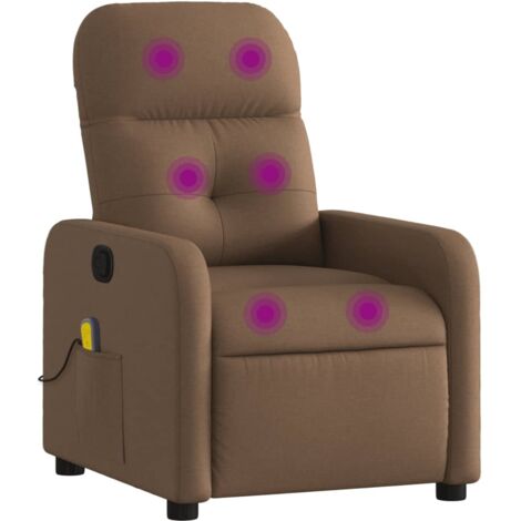 vidaXL Verstellbarer Massagestuhl Braun Stoff (1/5)