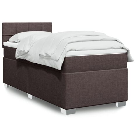Lattenrost-Bett mit Matratze Dunkelbraun 90x200 cm