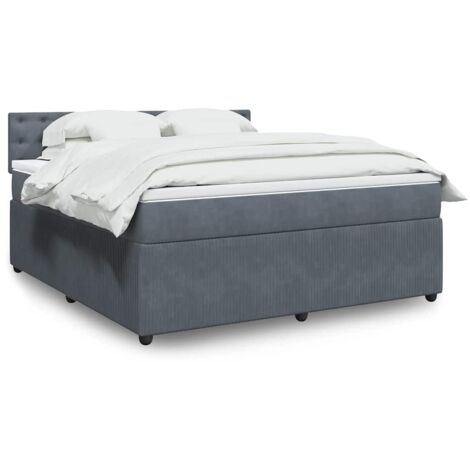 Boxspringbett mit Matratze Dunkelgrau 180x200 cm Samt vidaXL
